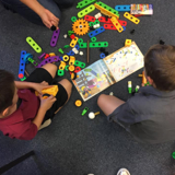 children at library