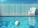 Pool With White Chair White Ball Water